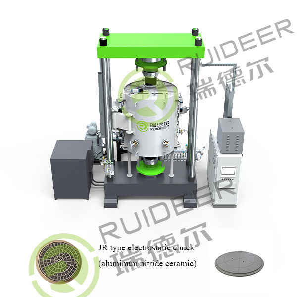 Piec do spiekania w prasie próżniowej z gorącym prasowaniem, typ JR, uchwyt elektrostatyczny (ceramika azotku glinu)